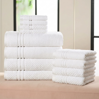 Deluxe Solid and Texture Towel Set (12)